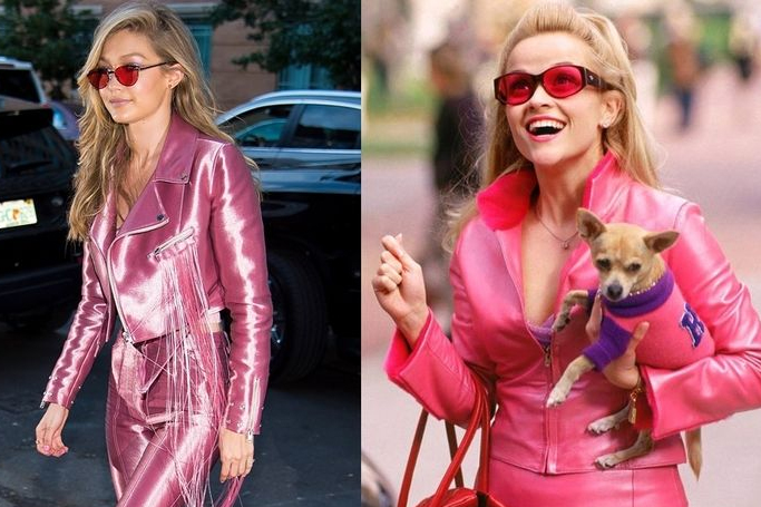 gigi hadid channels her inner elle woods and lizzie mcguire gigi hadid channels her inner elle woods and lizzie mcguire